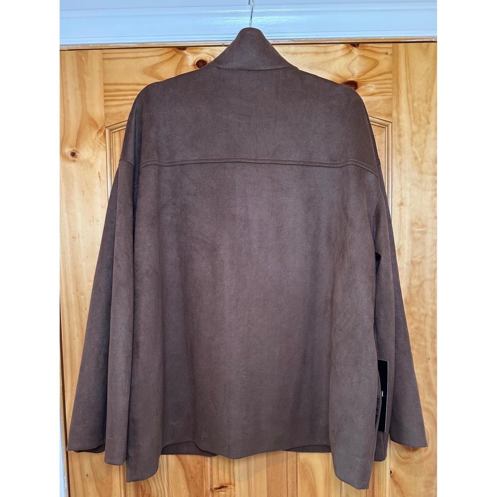Tuckernuck Chocolate Suede Fringe Marant Shirt Jacket Brown Shacket XL NWT - Picture 8 of 10